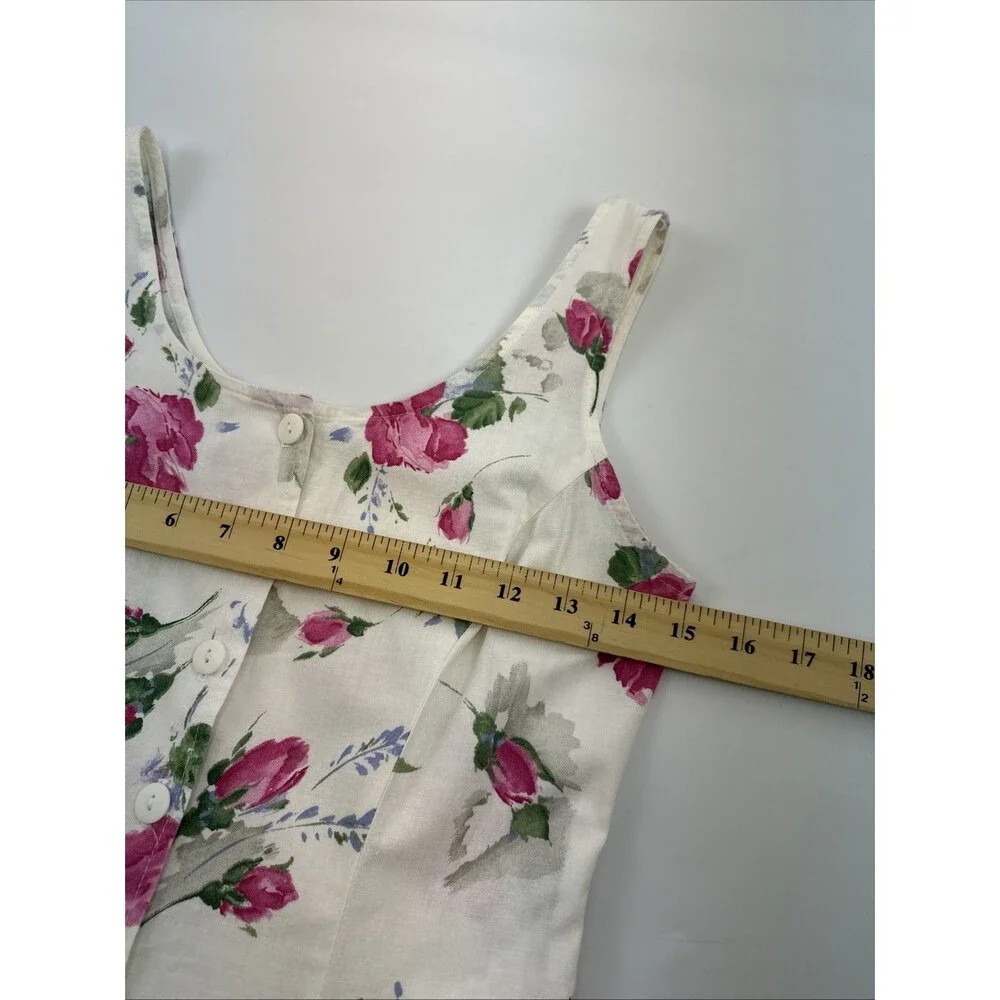 Byer Too! Vintage Dress Peplum Layered White Pink Ruffle 90s Button‎ Juniors 5